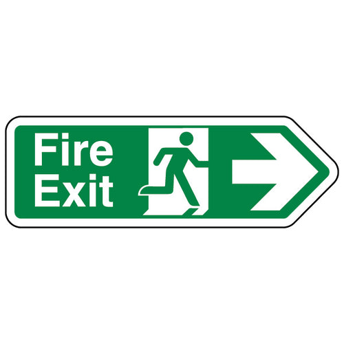 Fire Exit Arrow Right Safety Sign High Visibility Workplace