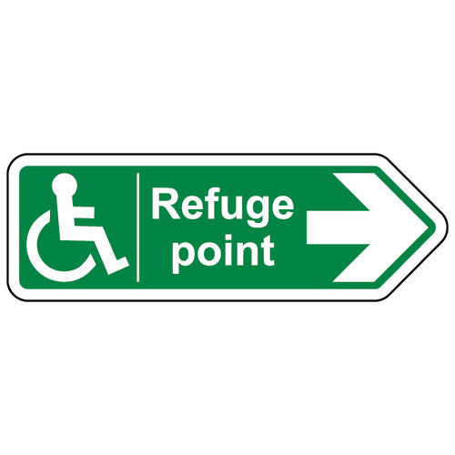 Refuge Point Arrow Right Safety Sign High Visibility Staff