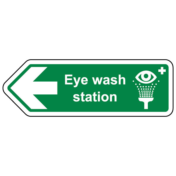Eye Wash Station Arrow Left Safety Sign High Vis Workplace