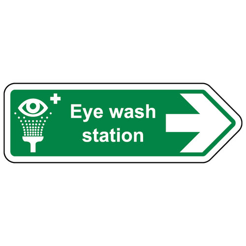 Eye Wash Station Safety Sign Arrow Right High Visibility