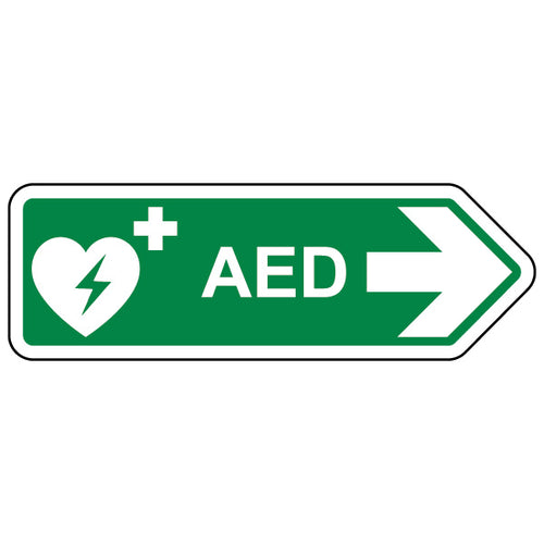 AED Arrow Right Safety Sign High Visibility Workplace