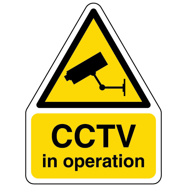 CCTV In Operation Shaped Safety Sign For Workplaces