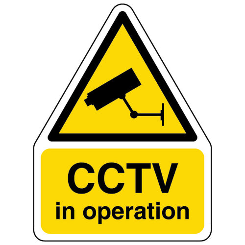 CCTV In Operation Shaped Safety Sign For Workplaces