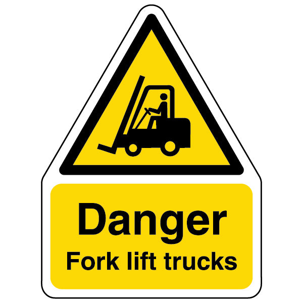 Danger Fork Lift Trucks Safety Sign High Vis Warehouse