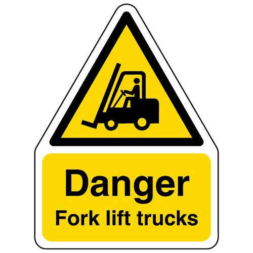 Danger Fork Lift Trucks Safety Sign High Vis Warehouse