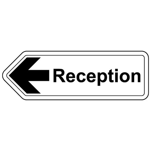 Reception Arrow Left Safety Sign Clear Direction For Visitors