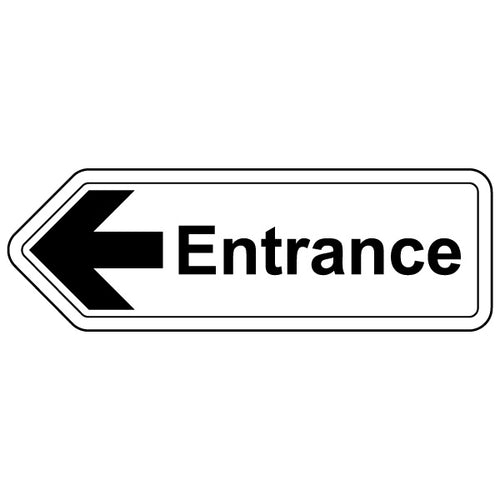 Entrance Arrow Left Safety Sign High Visibility For Sites