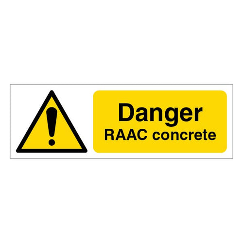 RAAC Concrete Safety Sign Warning For Building Managers