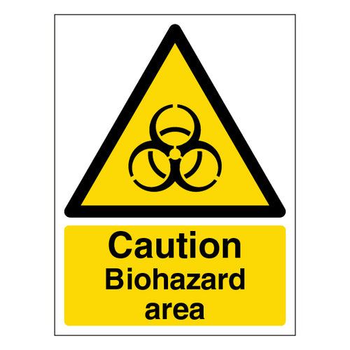Caution Biohazard Safety Sign High Vis Self Adhesive Staff