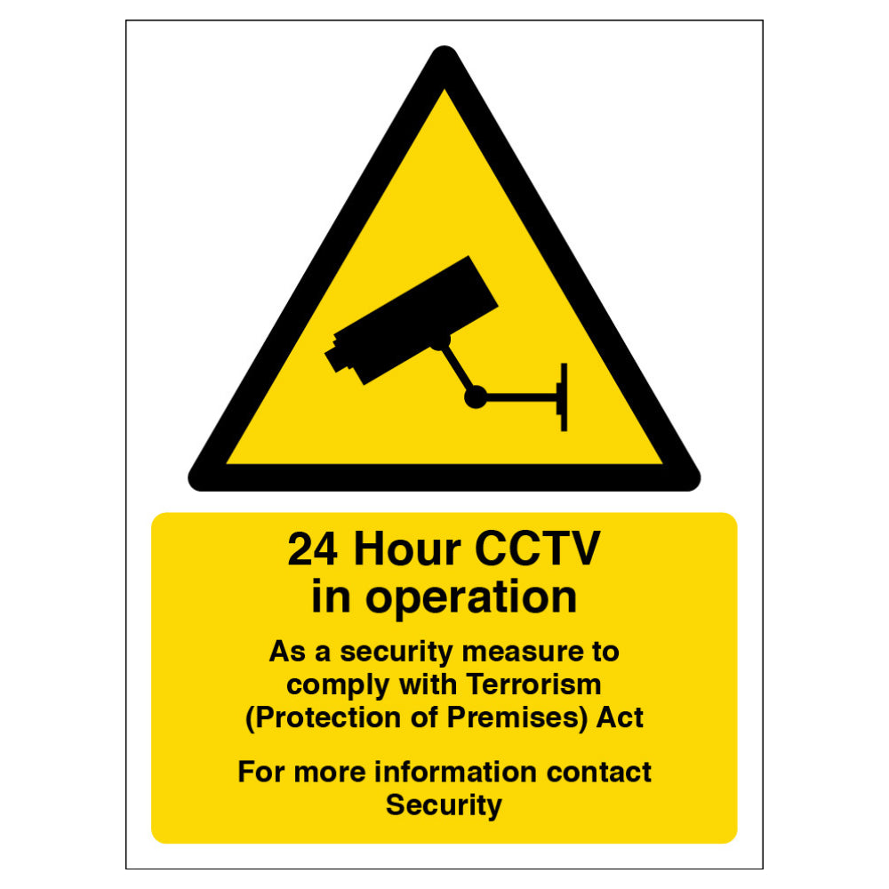 24 Hour CCTV Safety Sign Compliant Premises Notice