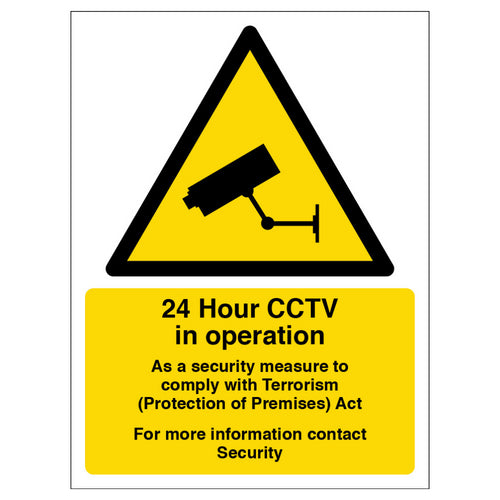 24 Hour CCTV Safety Sign Compliant Premises Notice