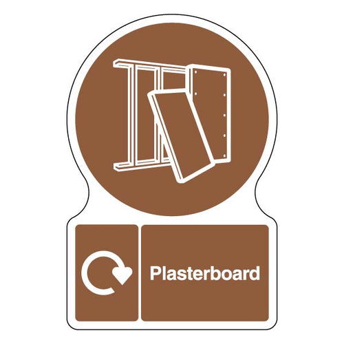 Shaped WRAP Plasterboard Safety Sign Schools DEFRA 2025