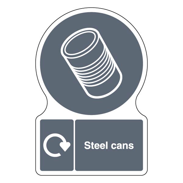 Shaped WRAP Steel Cans Safety Sign DEFRA Compliant Schools