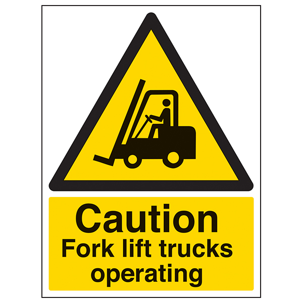 Caution Forklift Safety Sign Self Adhesive For Worksite