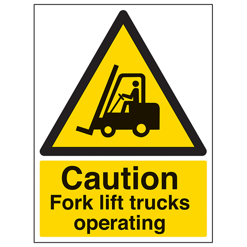Caution Forklift Safety Sign Self Adhesive For Worksite