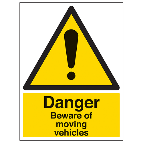 Danger Moving Vehicles Safety Sign High Visibility Workers