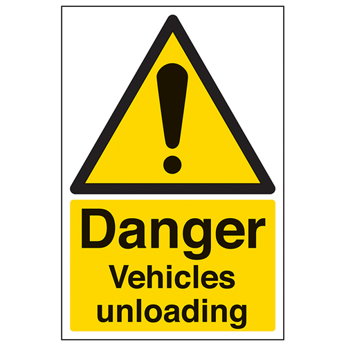 Danger Vehicles Unloading Safety Sign High Visibility Sites
