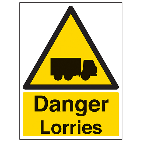 Danger Lorries Safety Sign Essential Durable For Worksite