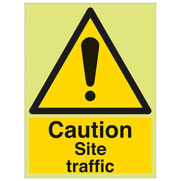 GITD Glow Caution Site Traffic Safety Sign For Contractors