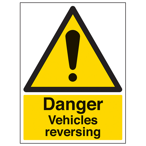 Danger Vehicles Reversing Safety Sign Warning For Workers
