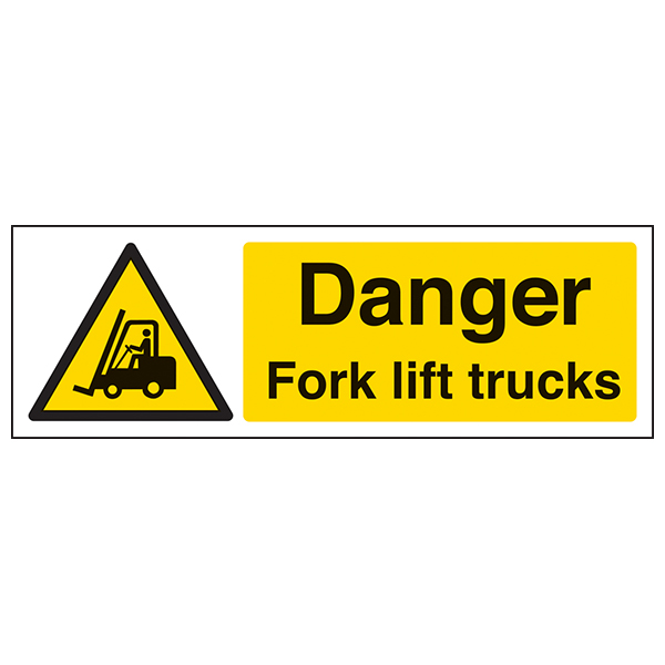 Danger Fork Lift Trucks Safety Sign High Visibility