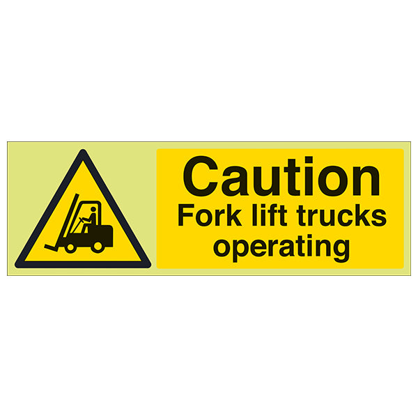GITD Fork Lift Trucks Safety Sign Glow For Facilities