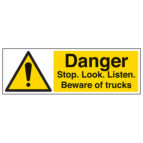 Hazard Warning Sign Trucks Landscape EN ISO 7010 Workplace