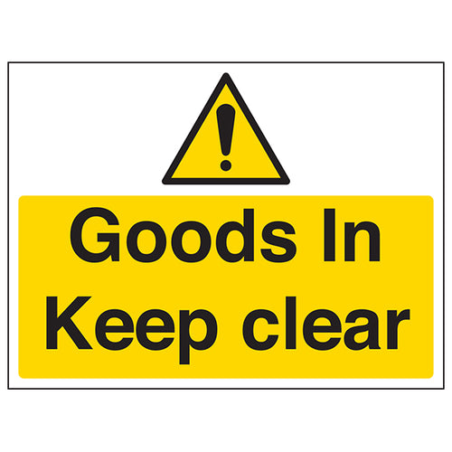 Goods In Keep Clear Safety Sign For Warehouse High Contrast