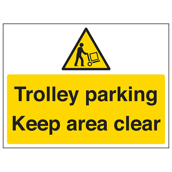 Trolley Parking Safety Sign Keep Area Clear Staff Compliant