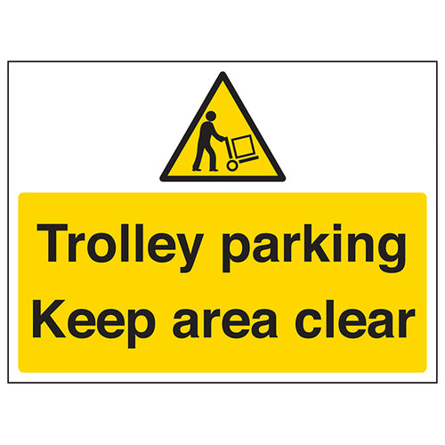 Trolley Parking Safety Sign Keep Area Clear Staff Compliant