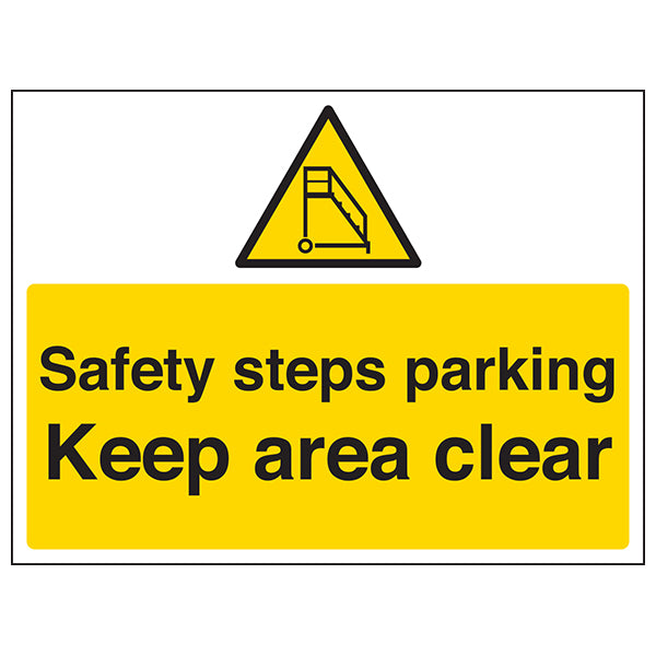 Parking Safety Steps High Contrast Safety Sign Staff