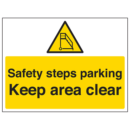 Parking Safety Steps High Contrast Safety Sign Staff