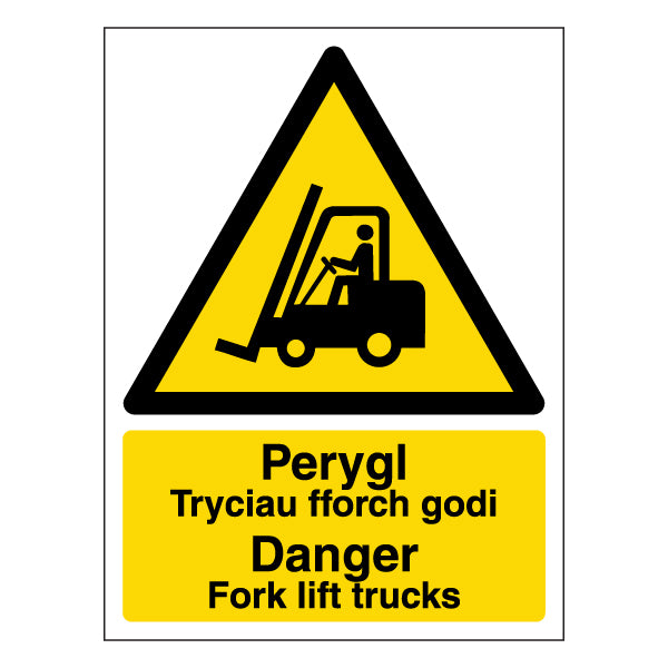 Bilingual Forklift Danger Safety Sign Vital For Employers