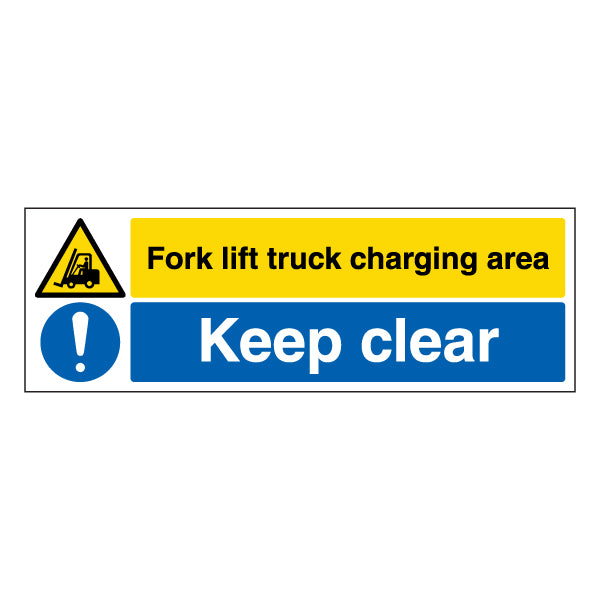 Forklift Charging Area Keep Clear Safety Sign For Warehouse