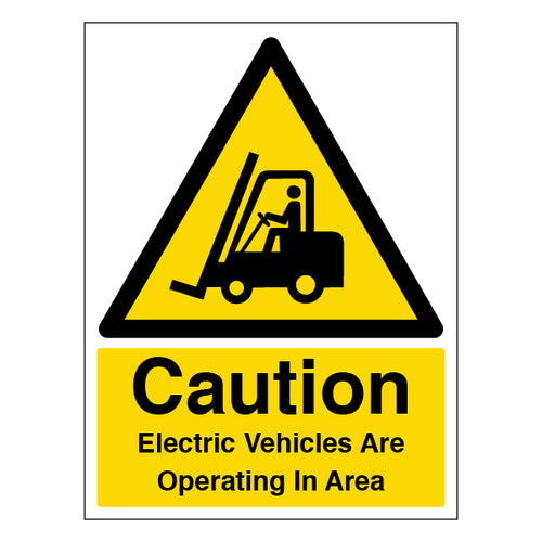 Electric Vehicles Safety Sign Self Adhesive Alert Site