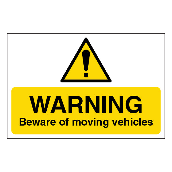 Warning Moving Vehicles Safety Sign Site High Visibility