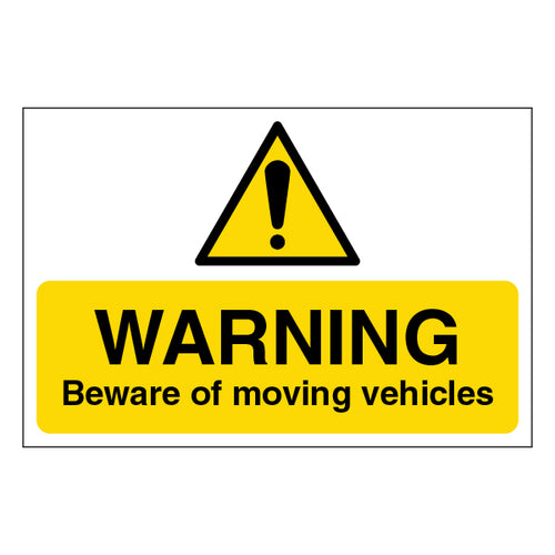 Warning Moving Vehicles Safety Sign Site High Visibility