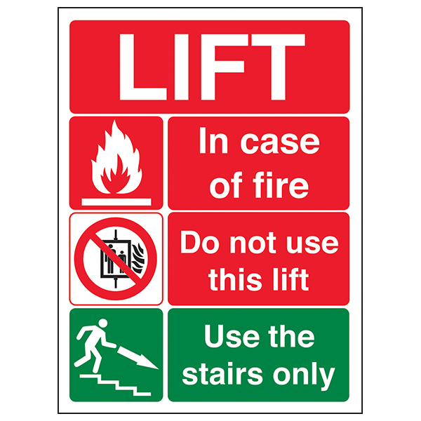 Lift Fire Notice Safety Sign Compliant For Employers