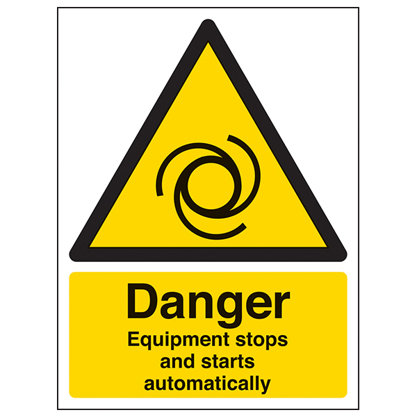 Danger Equipment Safety Sign Compliant Portrait Workplace