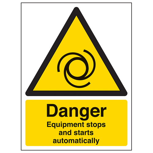 Danger Equipment Safety Sign Compliant Portrait Workplace