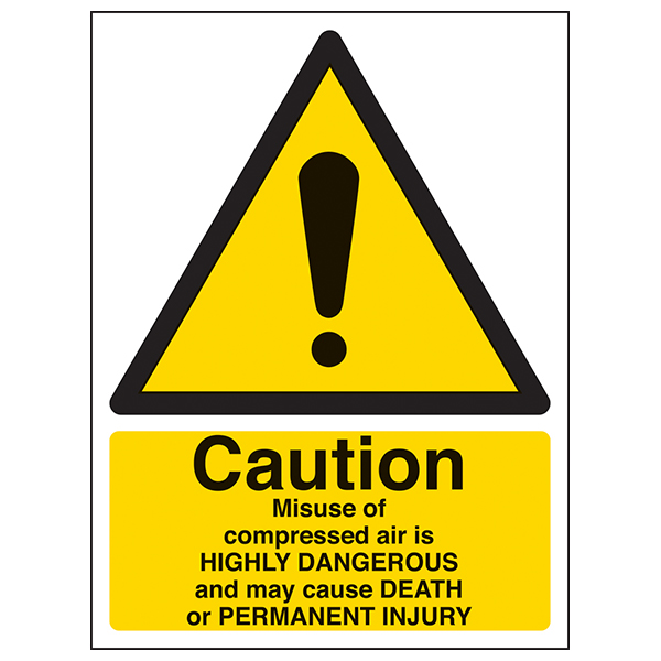Compressed Air Safety Sign EN ISO 7010 Compliant Industrial