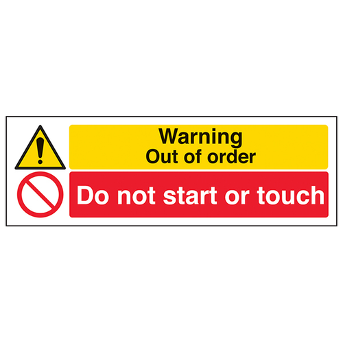 Warning Out Of Order Safety Sign High Contrast For Site