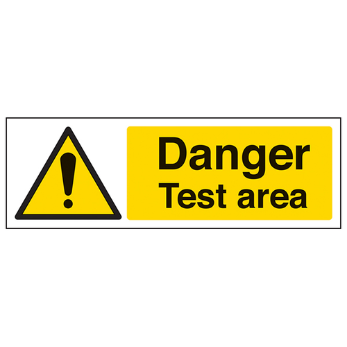 Danger Test Area Landscape Sign for Workplace EN ISO 7010