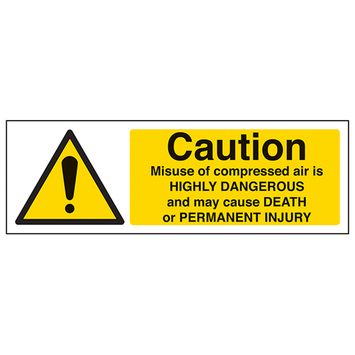 Compressed Air Safety Sign Durable Compliant For Work