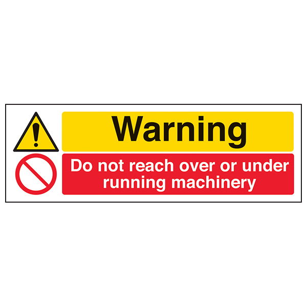 Warning Safety Sign Do Not Reach Over Machinery Industry
