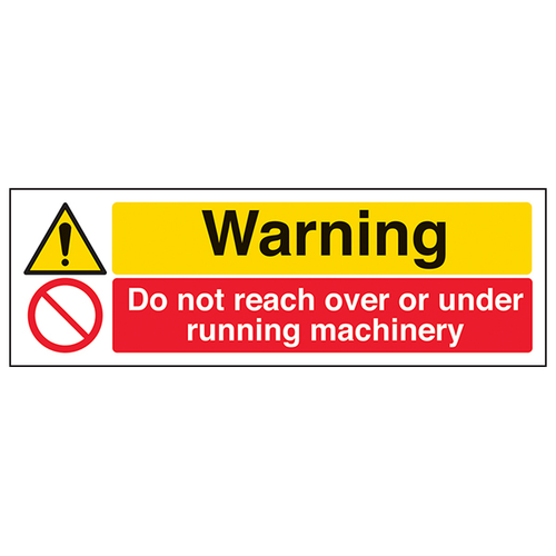 Warning Safety Sign Do Not Reach Over Machinery Industry