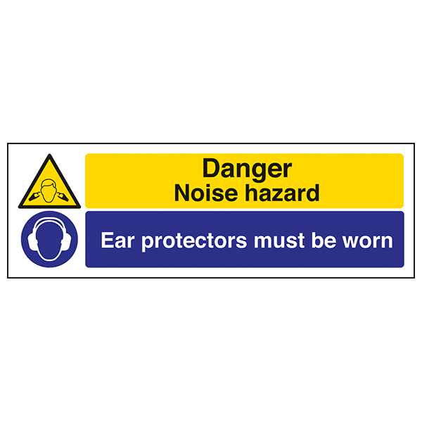 Noise Hazard Ear Protectors Safety Sign Compliant Workers