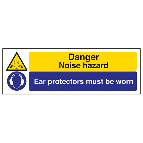 Noise Hazard Ear Protectors Safety Sign Compliant Workers