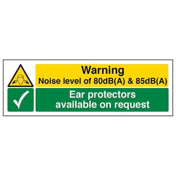 Noise Level Safety Sign Hearing Protectors Available Site