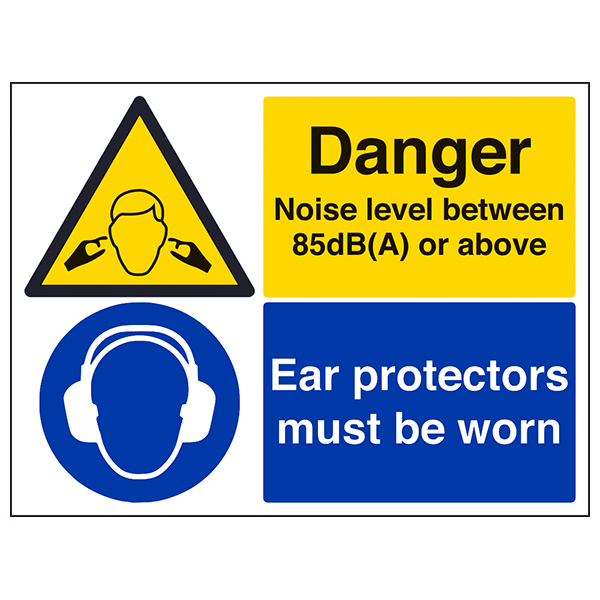 Danger Noise Levels Safety Sign 85 dBA Workplace Essential
